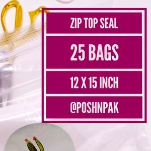 25 Clear ZIP top Seal Bags 12 x 15 in
